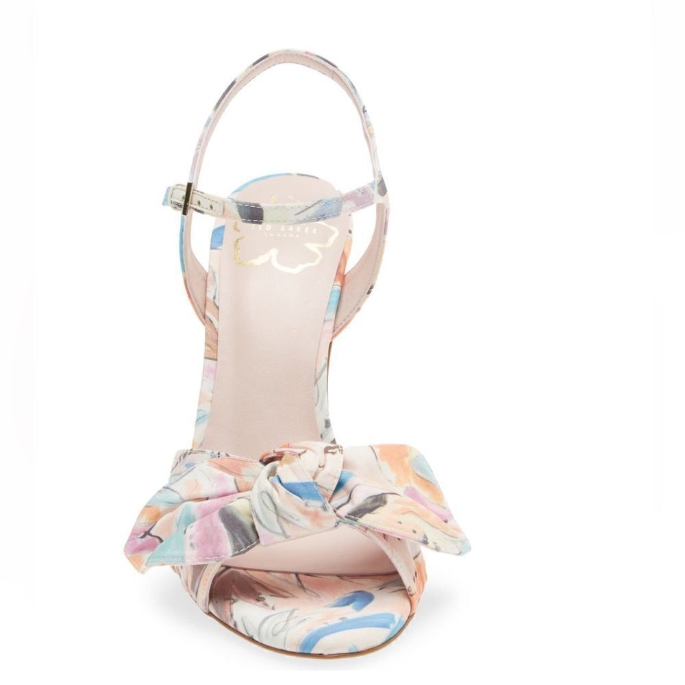 Ted Baker London Nestar Ankle Strap Heeled Sandal, Floral‎ Multi, Size 9.5 NWT - Picture 15 of 16